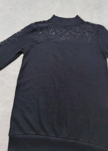 Dantel Detaylı Siyah Yüksek Yakalı Kadın Bluz - Görsel 2