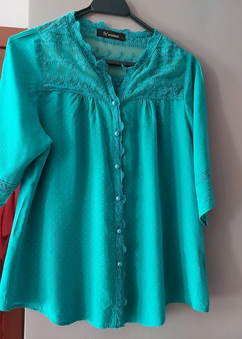 Turkuaz Nakışlı Bohem Kadın Bluz - Görsel 2