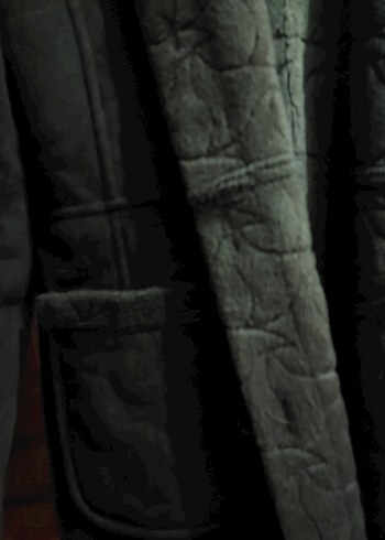 Gri Süet Uzun Kadın Kaban Kürklü - Görsel 6