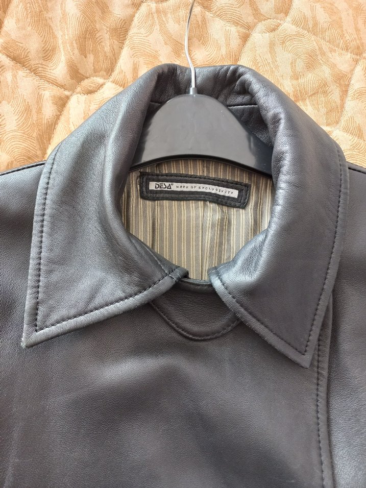 Gri Deri Kadın Ceket - Görsel 2