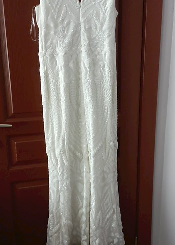 V yaka bohem uzun gelinlik - Görsel 2