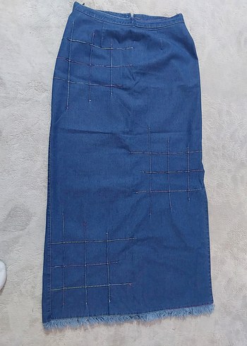 Kadın Mavi Uzun kot 
Etek - Görsel 2