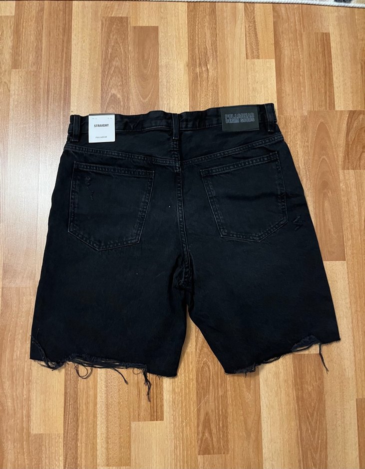 PullandBear Siyah Kot Şort - Görsel 2