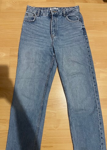 Bershka Acik Mavi Yuksek Bel Denim Jean