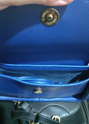 Mavi Deri Kadın Omuz Çantası - Görsel 5