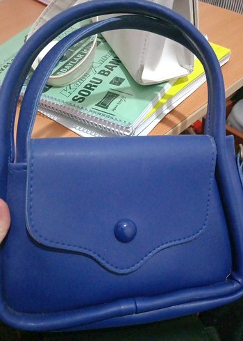 Mavi Deri Kadın Omuz Çantası - Görsel 3