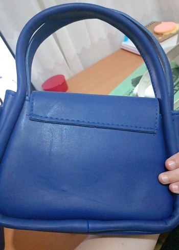 Mavi Deri Kadın Omuz Çantası - Görsel 4