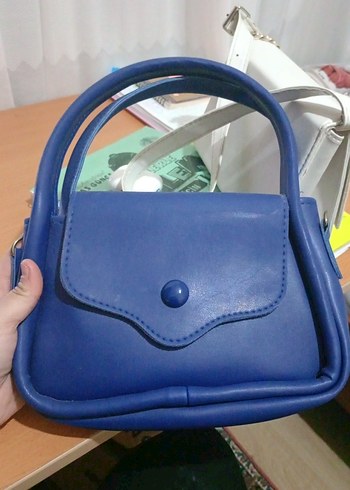 Mavi Deri Kadın Omuz Çantası - Görsel 2