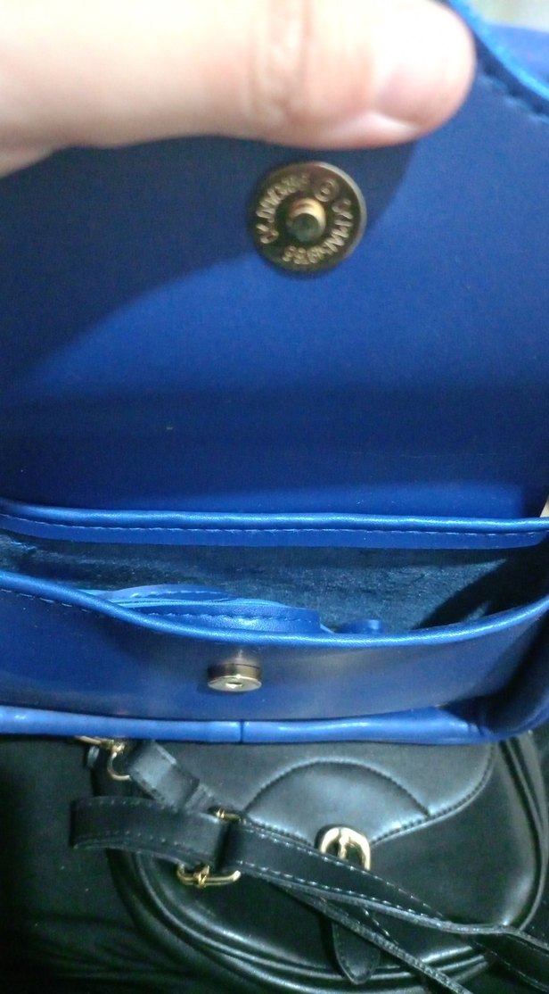 Mavi Deri Kadın Omuz Çantası - Görsel 5