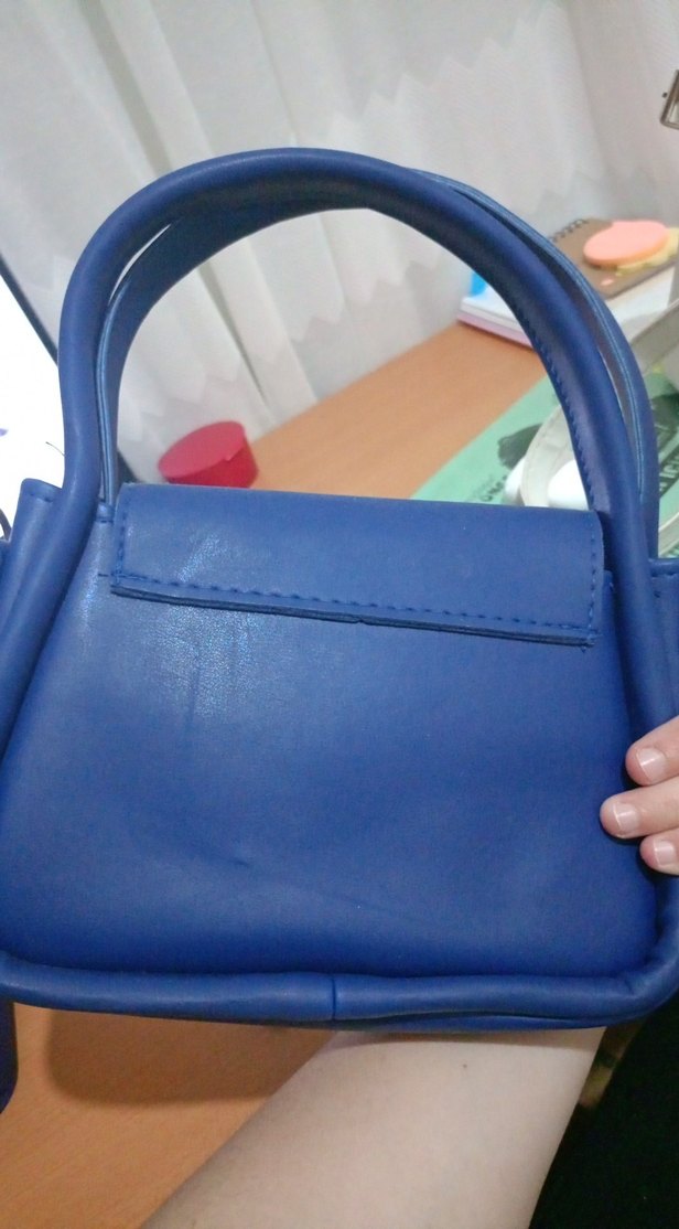 Mavi Deri Kadın Omuz Çantası - Görsel 4