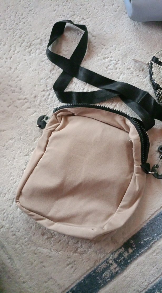 Bej Kadın Fermuarlı Çapraz Çanta - Görsel 3