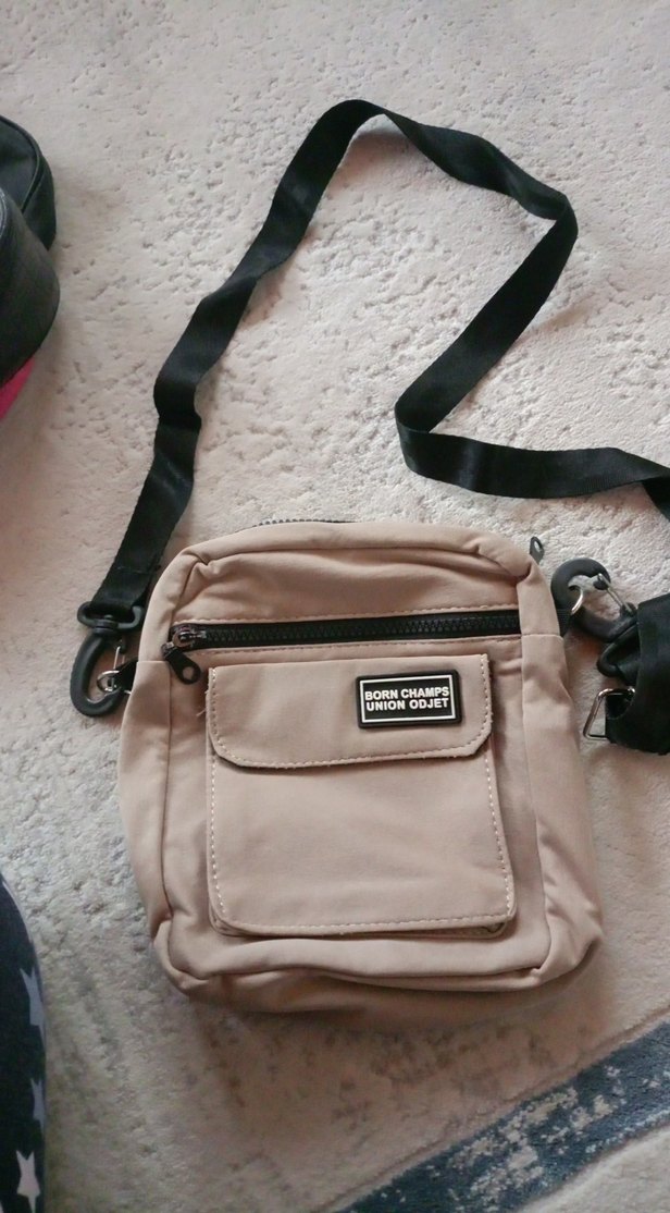 Bej Kadın Fermuarlı Çapraz Çanta - Görsel 2