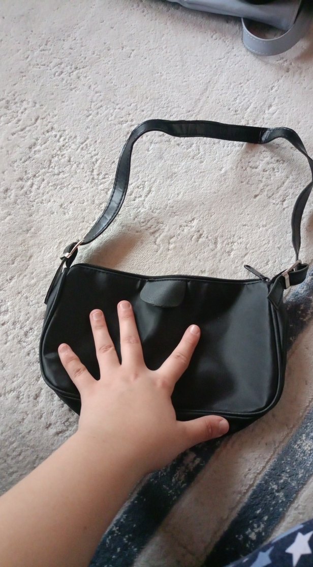 Siyah Deri Tokalı Kadın Çanta - Görsel 2