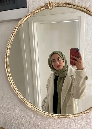 l Beden ten rengi Renk Bigdart Kadın Kruvaze Yaka Krem Kısa Süet Kaban