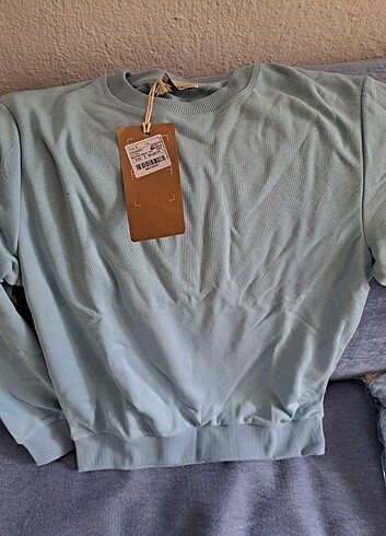 s Beden mavi Renk Altınyıldız hiç kullanılmamış unisex sweatshirt