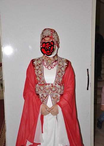 Kadife Kırmızı Kadın Bindallı / Kaftan Elbise