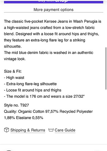 Massimo Dutti TOMORROW DENIM organic cotton Jeans