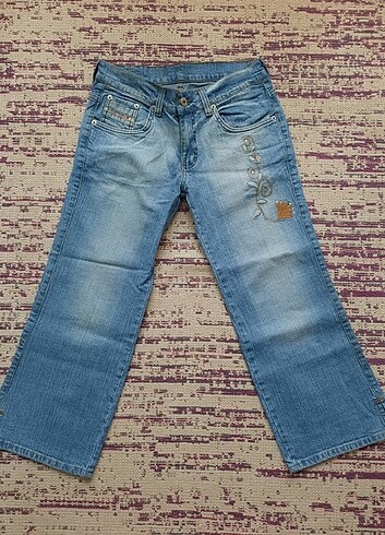 Leke jeans vintage denim pantolon #y2k
