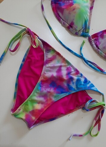 m Beden çeşitli Renk colorful tie dye bikini takimi