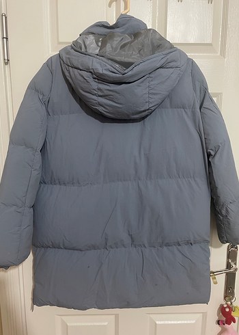 Gri Midi Kadın Kışlık Mont - Görsel 2