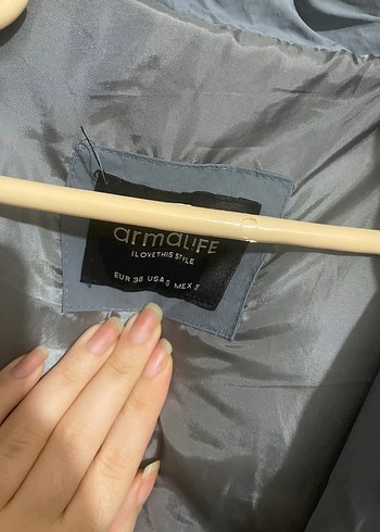 Gri Midi Kadın Kışlık Mont - Görsel 7