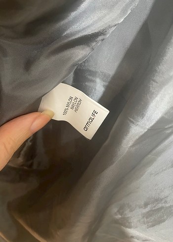 Gri Midi Kadın Kışlık Mont - Görsel 6