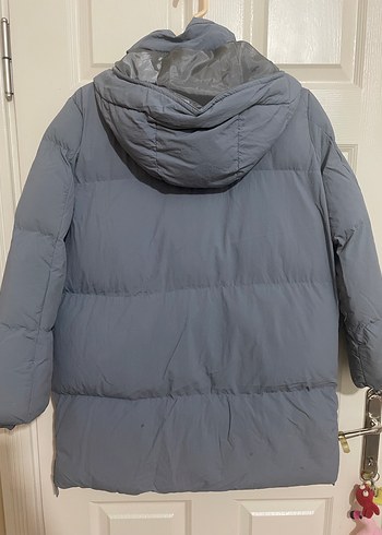 Gri Midi Kadın Kışlık Mont - Görsel 11