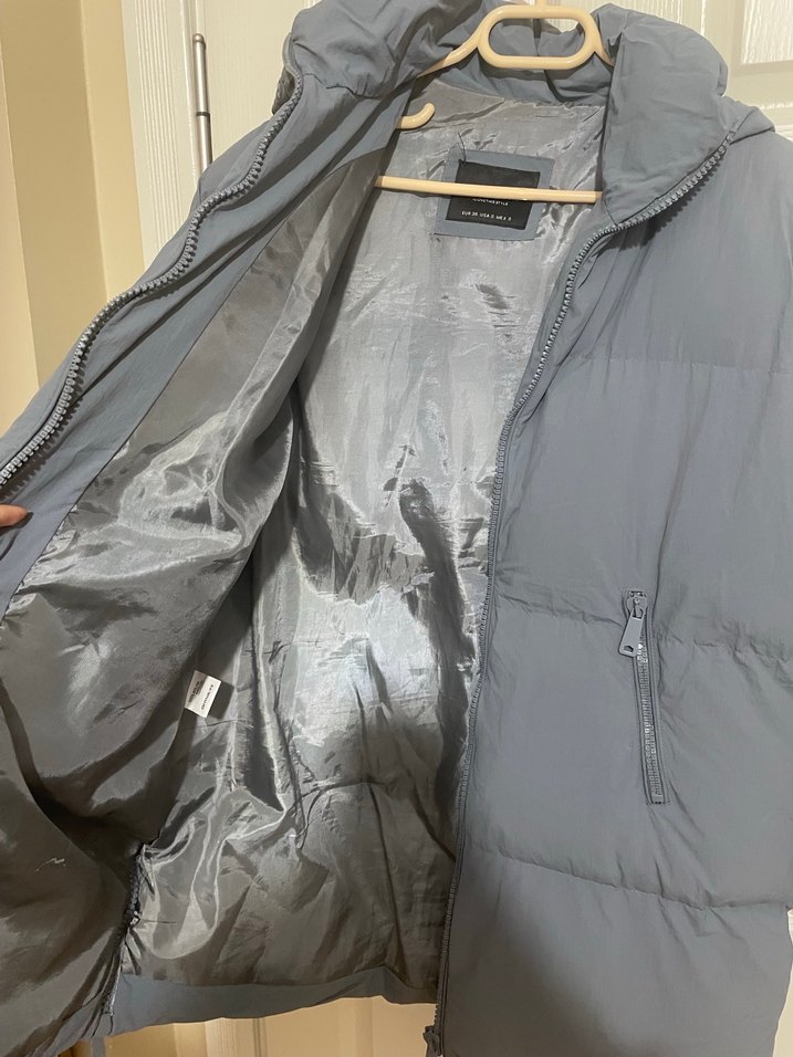 Gri Midi Kadın Kışlık Mont - Görsel 5