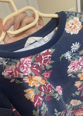 Çiçek Desenli Uzun Kollu Sweatshirt - Görsel 5