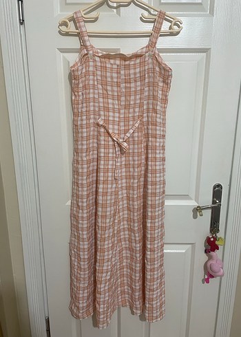 Ekoseli Uzun Elbise - Görsel 2