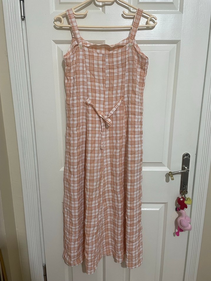 Ekoseli Uzun Elbise - Görsel 2