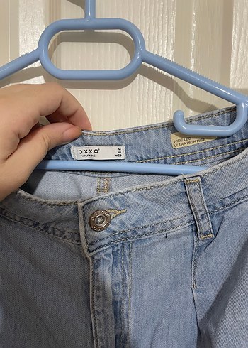 Kadın Mavi Bol Kesim Kot Pantolon - Görsel 11