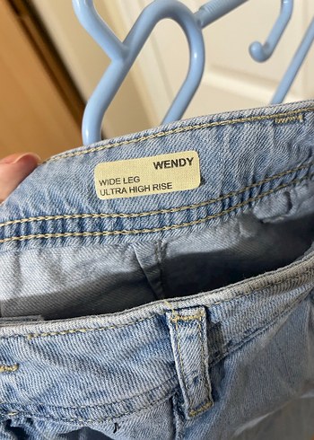 Kadın Mavi Bol Kesim Kot Pantolon - Görsel 8