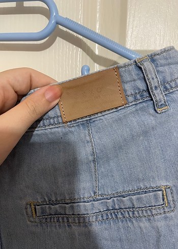 Kadın Mavi Bol Kesim Kot Pantolon - Görsel 7