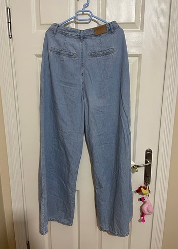 Kadın Mavi Bol Kesim Kot Pantolon - Görsel 5