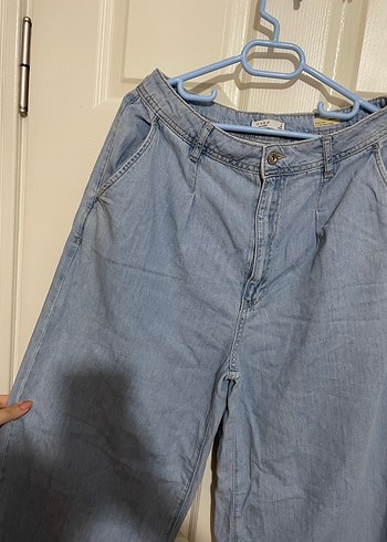 Kadın Mavi Bol Kesim Kot Pantolon - Görsel 10