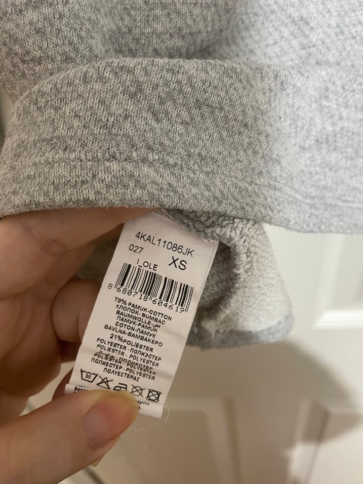 Gri Uzun Kollu Örme Kadın Kazak - Görsel 4