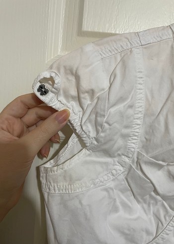 Beyaz Pamuklu Kısa Kollu Bolero - Görsel 3