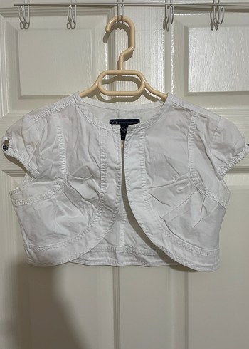 Beyaz Pamuklu Kısa Kollu Bolero - Görsel 6