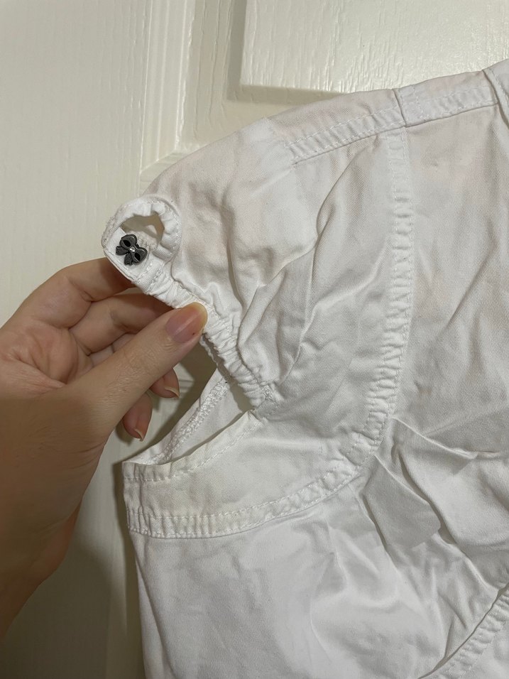 Beyaz Pamuklu Kısa Kollu Bolero - Görsel 3