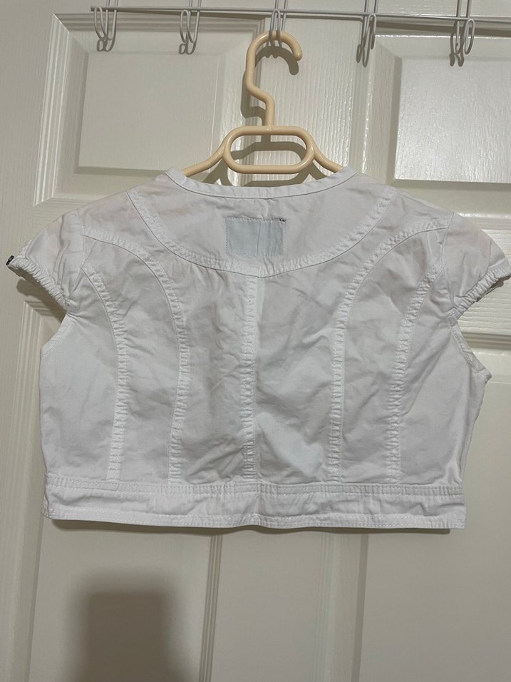 Beyaz Pamuklu Kısa Kollu Bolero - Görsel 2