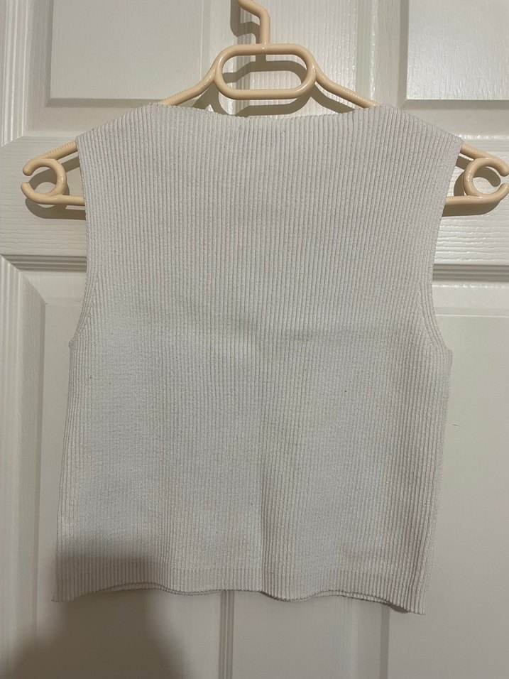 Mavi jeans Halter Yaka Kısa Triko Kadın Atlet - Görsel 2