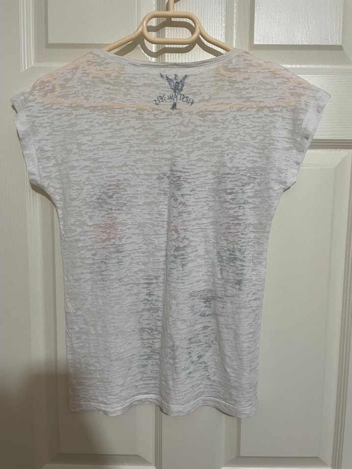 Bohem Çok Renkli Baskılı Kısa Kollu Tişört - Görsel 2