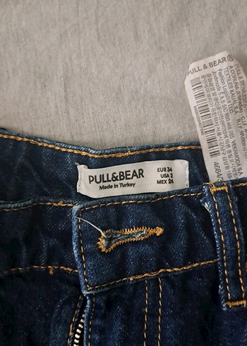 34 Beden lacivert Renk Kadın Lacivert Midi Boy Denim Pull&Bear Pantolon