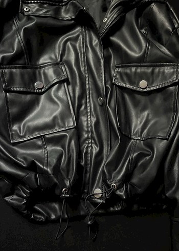 Hollister Siyah Biker Deri Ceket
