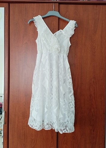 s Beden beyaz Renk Dantel elbise