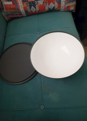 Beden Gri Kapaklı Beyaz Modern Servis Kasesi