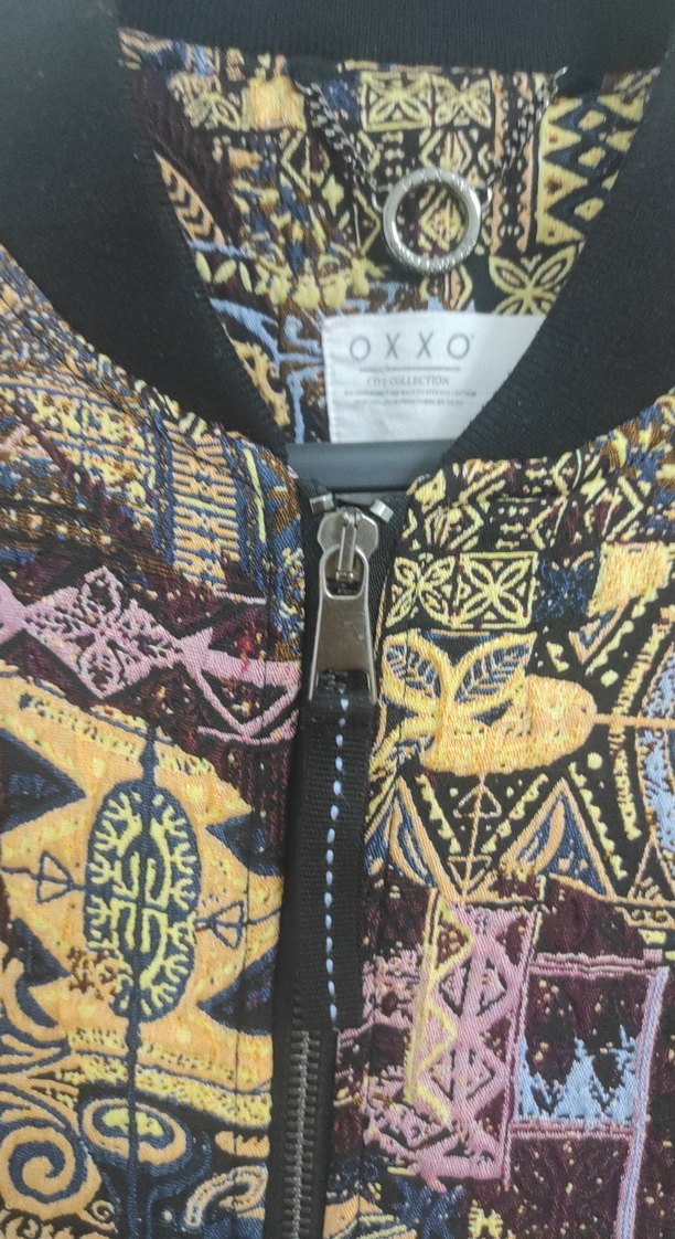 Desenli Kadın Mini Bomber Ceket - Görsel 3