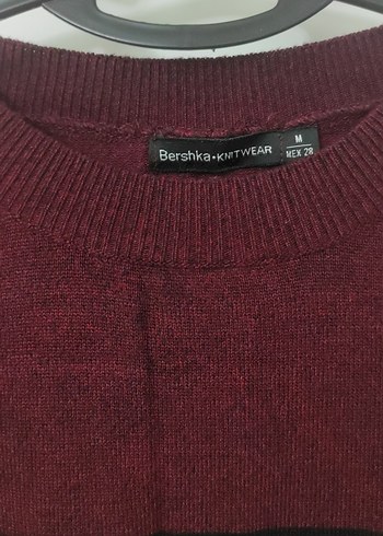 Bordo Uzun Kollu Triko Uzun Elbise - Görsel 3