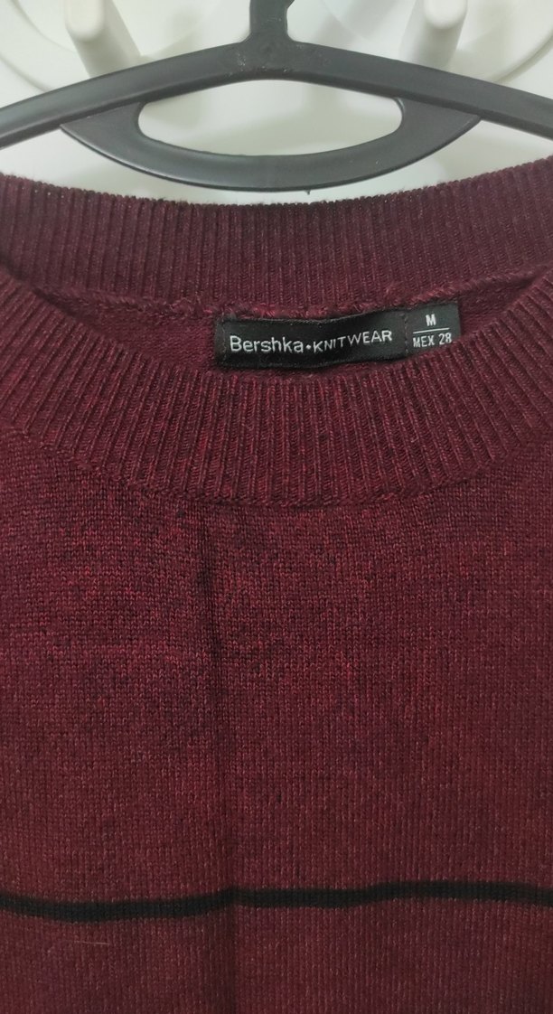 Bordo Uzun Kollu Triko Uzun Elbise - Görsel 3